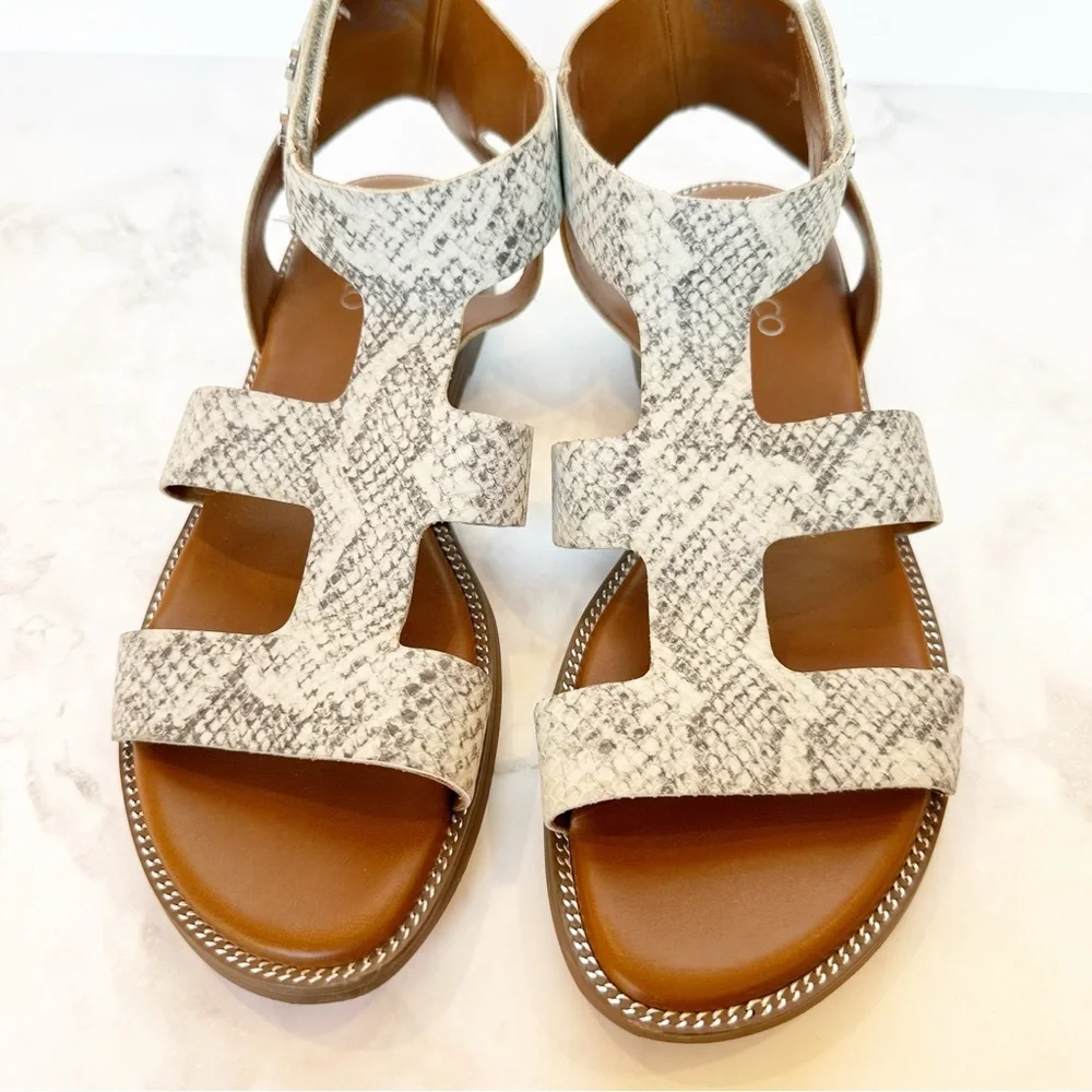 Franco Sarto Genevia Snakeskin Embossed Sandal Size 8.5